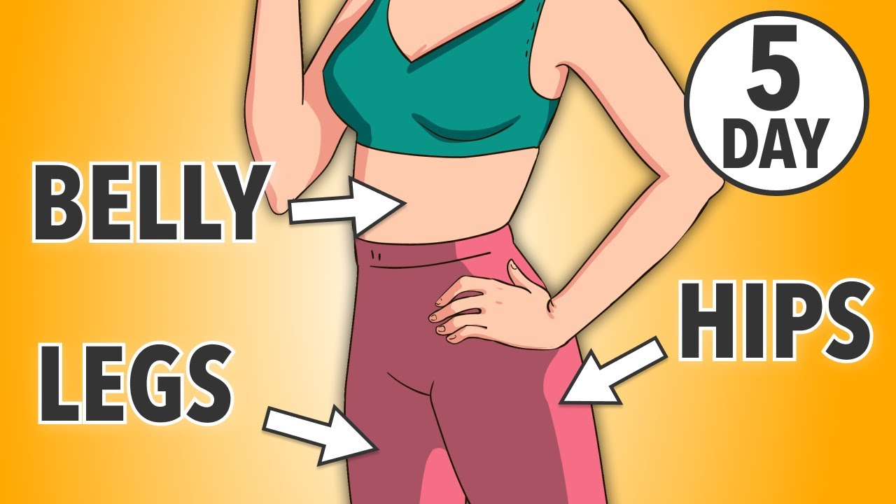 LOSE FAT IN 5 DAYS (BELLY + LEGS + HIPS) HOME EXERCISE