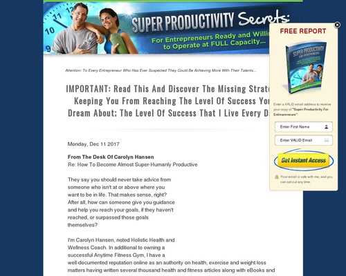 Super Productivity Secrets: For Entrepreneurs Ready And Willing To Operate At FULL Capacity