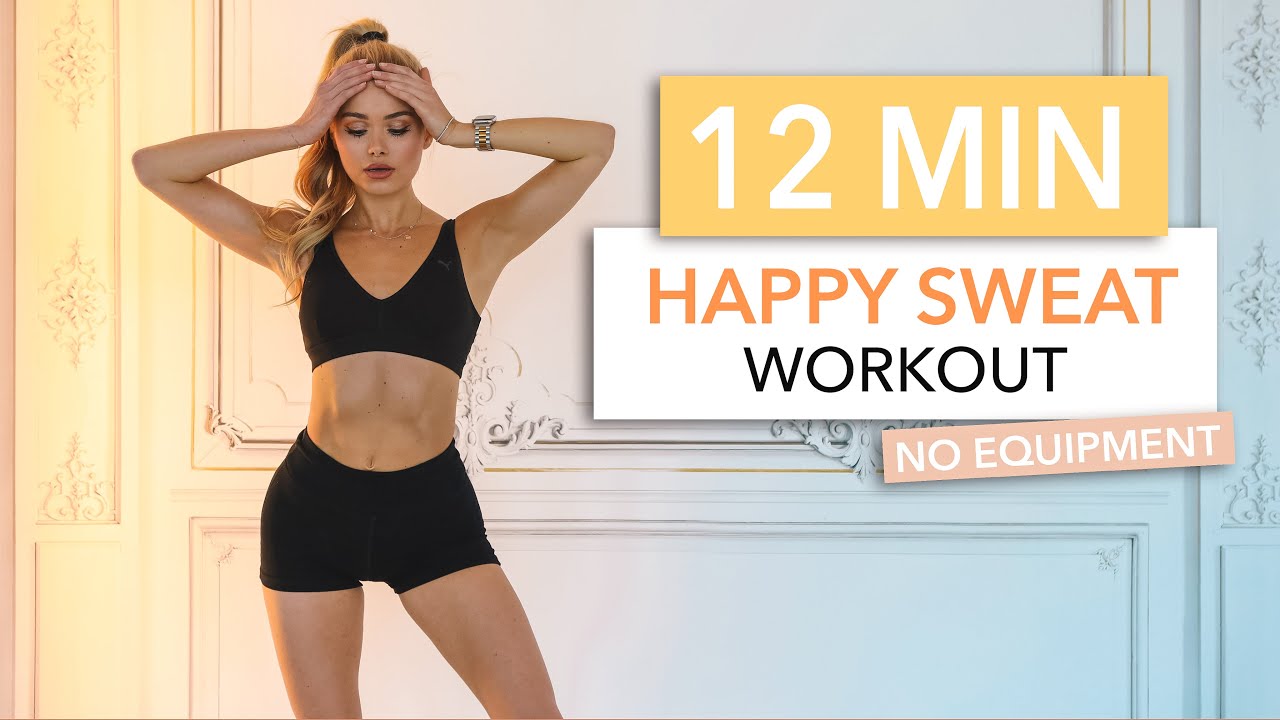 12 MIN HAPPY SWEAT WORKOUT - good mood Cardio workout / including HIIT  I Pamela Reif