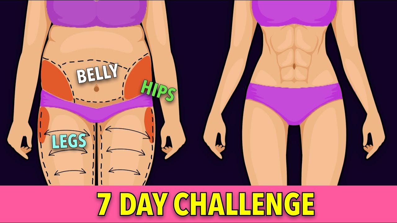 7 DAY CHALLENGE: BELLY + HIPS + LEGS EXERCISES