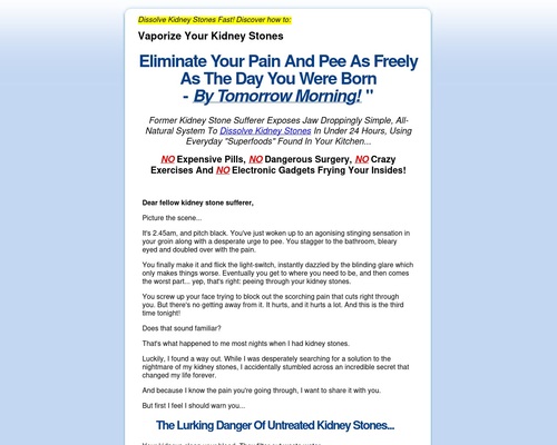 Dissolve Kidney Stones - Best Kidney Stone Home Remedy - Painful Urination