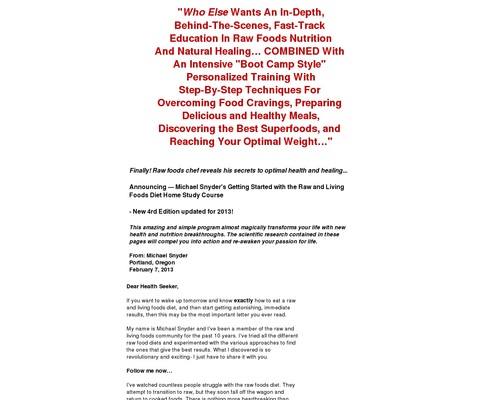 The Health Evolution Raw and Living Foods Home Study Course