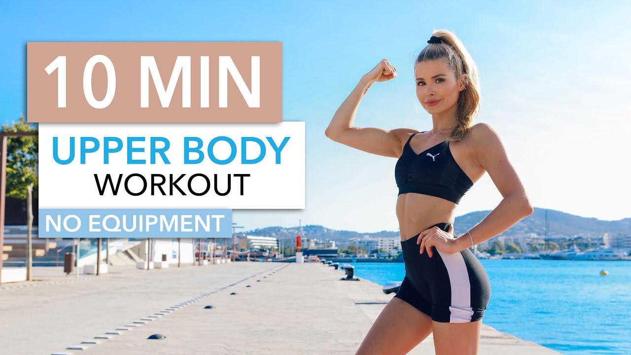 10 MIN UPPER BODY WORKOUT - for toned arms, chest & back muscles / No Equipment I Pamela Reif