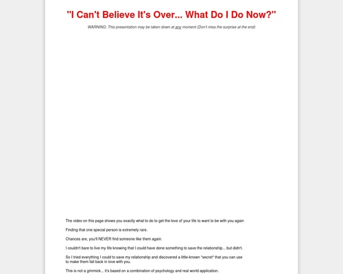The Breakup Cure – Over $1,500,000 In Testing On Cold Traffic