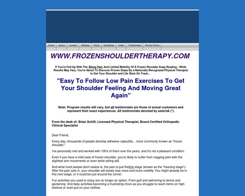 Proven treatment for frozen shoulders, shoulder pain & stiffness - FROZENSHOULDERTHERAPY.COM