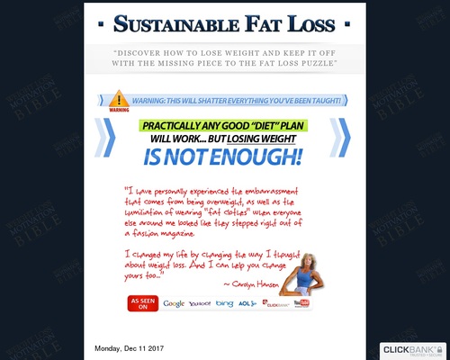 The Weight Loss Motivation Bible: How To Program Your Mind For Sustainable Fat Loss