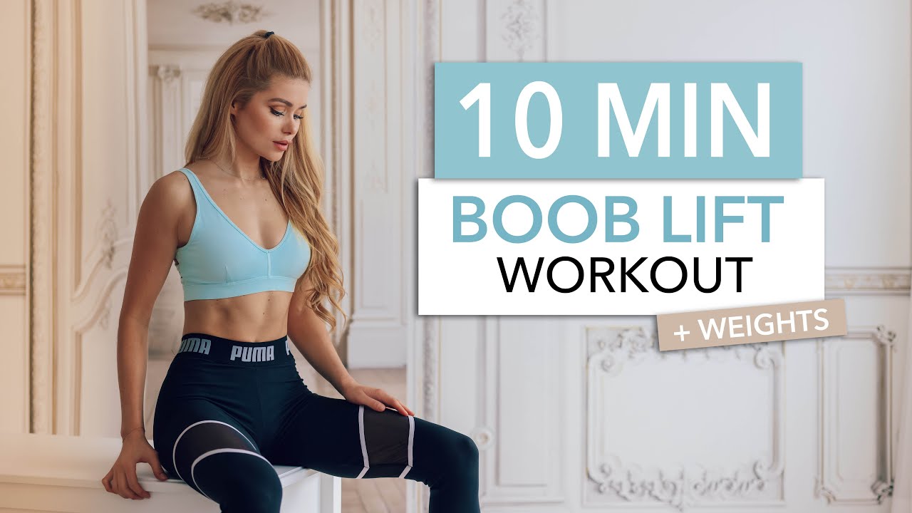 10 MIN BOOB LIFT - B(r)east mode: ON .. Chest Workout for men & women / with weights I Pamela Reif