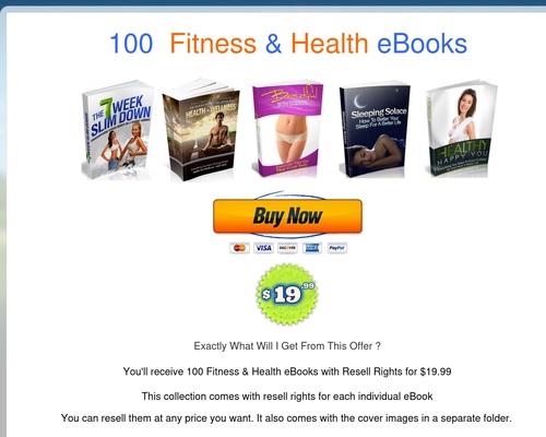 E 100 Fitness And Health eBooks With Resell Rights