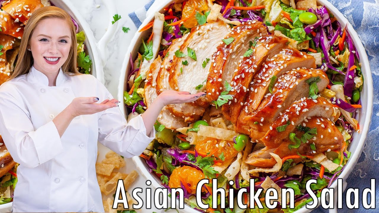 The BEST Asian Chicken Salad Recipe - with JUICY Teriyaki Chicken!!
