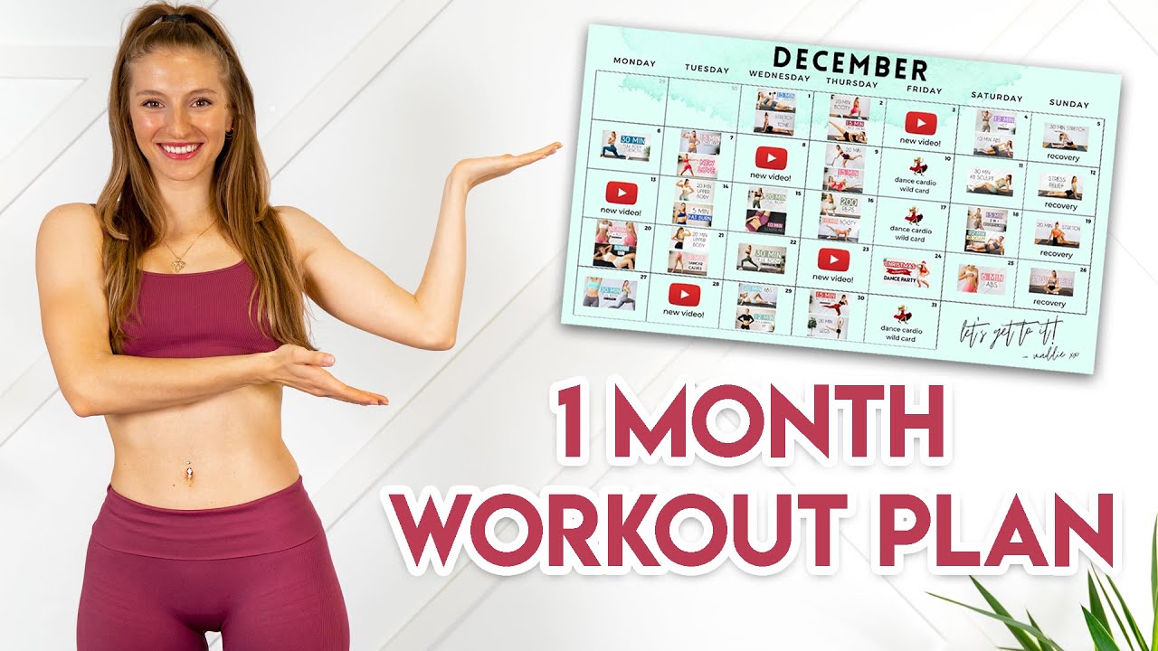 DECEMBER WORKOUT CALENDAR - One Month Workout Plan!