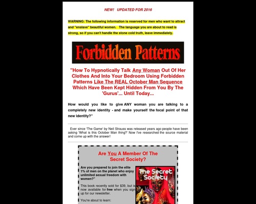 Forbidden Patterns - The October Man Sequence and more!