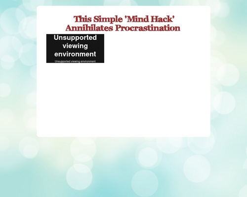 Find Your Focus : Simple Mind Hack Annihilates Procrastination : Welcome!