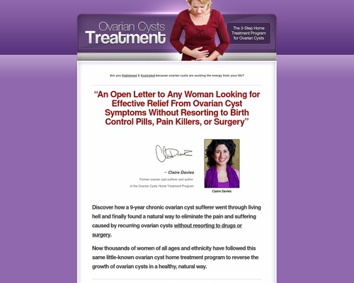 Ovarian Cysts Treatment ~ 75% ~ Contact us for affiliate support