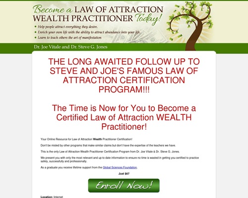 Law Of Attraction Wealth Practitioner Certification