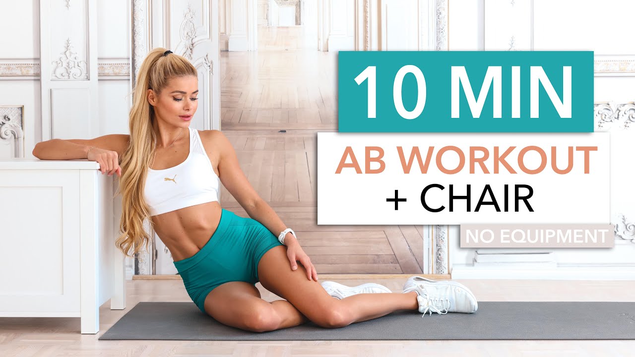 10 MIN AB WORKOUT + CHAIR / intense workout for lower, upper & side abs I Pamela Reif