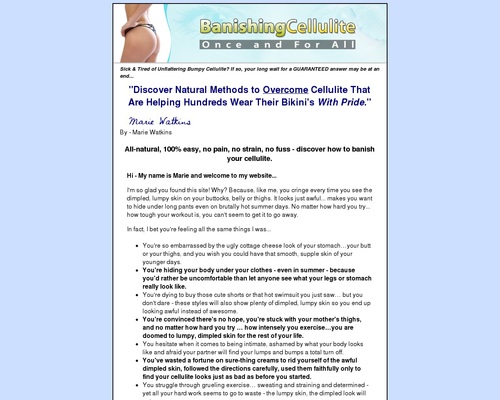 Banishing Cellulite Once And For All - * $18.67 Payout! 55% Commission