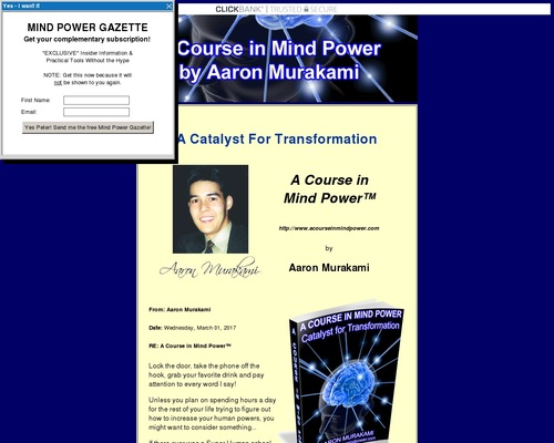 A Course in Mind Power by Aaron Murakami